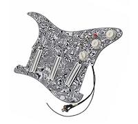 Battipenna Precablato con Pickup Pickup Humbucker Dual Hot Rails Multifunzione Pickguard Bianco E Nero Precablato Pickup Bianco Per Chitarra For For ST