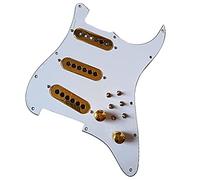 Battipenna Precablato con Pickup SSS Prewired Guitar Pickguard Set Multifunzione Mini Gold Alnico 5 Pickup Per For FD Chitarra