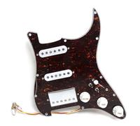 Battipenna precablato per chitarra con spaccatura a spirale, set di 5 pickup humbucker in Alnico, per chitarre elettriche Fender USA/Messico Stratocaster (marrone tartaruga)
