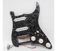 Battipenna precablato per chitarra con spaccatura a spirale, set di 5 pickup humbucker per Fender USA/Mexico Stratocaster (nero perlato-A)