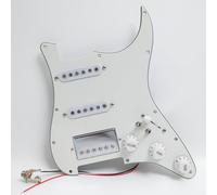 Battipenna precablato per chitarra con spaccatura a spirale, set di 5 pickup humbucker, per Fender USA/Messico, Stratocaster elettriche, parti di ricambio (bianco vintage)
