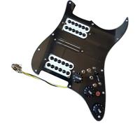 Battipenna precablato per chitarra Pickup Precablato Caricato Per Chitarra Elettrica HSH A 3 Strati Multifunzione Per Chitarra Elettrica Nero Bianco (Color : Black)