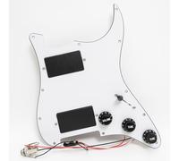Battipenna precablato per chitarra Stratocaster con pickup HH Humbucker attivi, interruttore a 3 vie, controlli volume e tono 25 KΩ, parti di ricambio per Fender USA/Mexico Stratocaster (bianco)