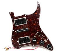 Battipenna precablato per chitarra Stratorcast, set di pickup HSH Humbucker, per chitarre elettriche Fender USA/Messico Stratorcast, parti di ricambio (tartaruga marrone scuro)