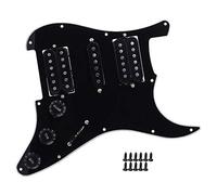 Battipenna precablato SustVita Cleat con layout battipenna per chitarra HSH HH, questo battipenna per chitarra elettrica a 3 strati include pickup, interruttore e manopole per gli (Nera)