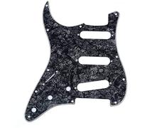 Battipenna SSS a 11 fori per chitarra Stratocaster Fender standard americano/messicano, stile moderno, 4 strati, nero perla