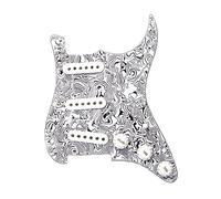 Battipenna SSS Battipenna Per Chitarra Elettrica E Gruppo Scratchplate Precablato Caricato SSS Bianco Nero (Color : BK white 17)