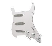 Battipenna SSS Silver Pickup Per ST E Gruppo Scratchplate Precablato Caricato In Bianco E Nero(W)