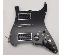 Battipenna Strat precablata con divisione bobina, set di pickup Humbucker per Fender USA/Messico Stratorcast pezzi di ricambio (nero)