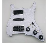 Battipenna Strat precablata con divisione bobina, set di pickup Humbucker per Fender USA/Messico Stratorcast pezzi di ricambio (perla bianca)