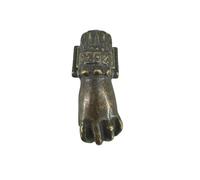 Battiporta battente batacchio in ottone anticato a forma di mano con anello per portone porta