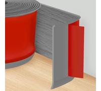 Battiscopa Adesivo, 300CM Battiscopa PVC Venatura Del Legno Grigia, Nastro Sigillante Autoadesivo per Cucina e Bagno (larghezza 10 cm)
