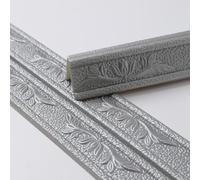 Battiscopa autoadesivo impermeabile da 1 pezzo - Adesivi murali in schiuma premium da 4,6 m - Modanatura for battiscopa morbida e resistente(Gray,W8cm)
