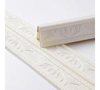Battiscopa autoadesivo impermeabile da 1 pezzo - Adesivi murali in schiuma premium da 4,6 m - Modanatura for battiscopa morbida e resistente(White,W12cm)