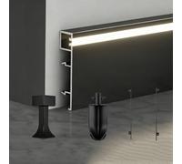 battiscopa Battiscopa Per Pavimento In Alluminio Nero Da 100 200 250 Cm, Battiscopa Per Canale Da 5 8 Cm Con Kit Di Installazione, Battiscopa Con Fuga D'ombra(Black 5cm/2'',60in/150cm)