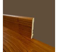 BATTISCOPA BC in legno MASSELLO impiallacciato VERO LEGNO DI TEAK 70x10 verniciato opaco poro aperto