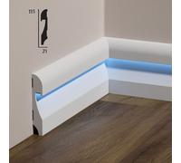Battiscopa BC incasso LED in POLIMERI FeelingWood-HD 115x21mm - BIANCO (prezzo al metro)