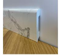 Battiscopa BC Lucido MARMO CARRARA 85x14x2000mm in POLIMERI - Polistrutturato