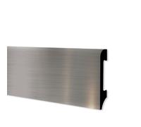 Battiscopa BC Spazzolato in POLIMERI EqualWood HI-TEC 75x14mm Nero, Bianco, Alluminio ecc. (prezzo al metro) - ALLUMINIO