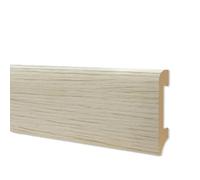 Battiscopa BC Spazzolato in POLIMERI EqualWood HI-TEC 75x14mm Nero, Bianco, Alluminio ecc. (prezzo al metro) ROVERE SBIANCATO
