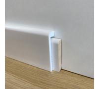 Battiscopa Coprimarmo copribattiscopa in Duropolimero Polistrutturato 100x25 effetto legno o bianco - bianco liscio