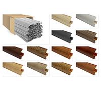 Battiscopa e accessori LEMAL - Battiscopa in PVC 60x15 mm con canalina per cavi - (1 connettore, VB.8630 marrone effetto legno) Profilo a stucco Battiscopa protettivo Profilo protettivo