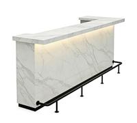 Battiscopa Extra Lungo da 489 cm per bancone Curvo - Staffe Resistenti per sgabelli da Isola Cucina e bancone, Supporto per battiscopa Commerciale per Pub e studi, Sistema di Pali per Gambe