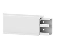 Battiscopa Habengut 6 m in PVC, con canalina integrata, colore: bianco, altezza: 50 mm (4 pezzi, lunghezza 1,5 m)