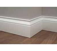 BATTISCOPA HELIZABETH 120X13 laccato bianco legno MASSICCIO/MASSELLO Zoccolino (prezzo al metro lineare) Laccato bianco