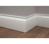 BATTISCOPA HELIZABETH 120X13 laccato bianco legno MASSICCIO/MASSELLO Zoccolino (prezzo al metro lineare)