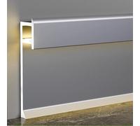 Battiscopa In Alluminio A LED, Battiscopa A Parete In Alluminio A LED, Modanatura, Battiscopa, Faretto Da Incasso Con Trasformatore(Starry Sky Grey,1.5 m/4.9 ft)
