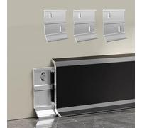 Battiscopa in alluminio, Battiscopa in alluminio, lunghezza 125 cm, larghezza 4-8, confezione da 4, multicolore(Diamond Black,6cm)