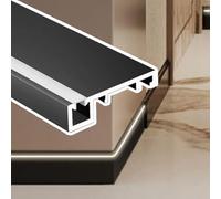 Battiscopa in alluminio, Canale in alluminio nero da 1 m, 5 cm/8 cm, confezione multipla con copertura antipolvere(H 8cm/3.15in,5 pack)