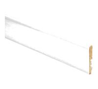 Battiscopa in legno impiallacciato bianco laccato H 8 cm Bianco laccato