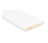 Battiscopa in legno impiallacciato laccato bianco H 7 cm Bianco laccato