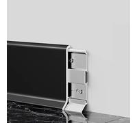 Battiscopa In Metallo, 125 Cm * 2 Pezzi Battiscopa In Alluminio Facile Da Installare E Pulire, Per Arredamenti Moderni E Ristrutturazioni Interne(Matte Black,4cmx125cm)