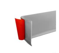 Battiscopa in plastica lungo 4 metri in PVC impermeabile con bordo a L integrato di uguale spessore per rivestimento parete (grigio)