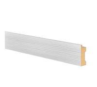 Battiscopa in POLIMERI Ad INCASSO RASOMURO per Cartongesso 39x17x2800mm - BIANCO - ROVERE - - BIANCO SPAZZOLATO