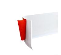 Battiscopa in PVC da 4 metri con bordo a L di uguale spessore integrato e materiale impermeabile per la protezione della parete (bianco)