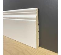 BATTISCOPA laccato bianco in legno ZOCCOLINO MASSELLO DUCALE 100X13 (prezzo al ML) Laccato bianco