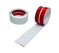 Battiscopa morbida, profilo angolare in PVC da 3 m, autoadesiva, per cucina e bagno, listello autoadesivo flessibile, striscia di tenuta per fughe (bianco, 20 x 20 mm)