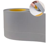 Battiscopa morbidi, autoadesivi, 50 x 20 mm, 5 m, battiscopa morbidi, autoadesivi, flessibili, in PVC, per cucina e bagno (grigio)