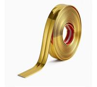 Battiscopa PVC per Angoli,1x1 cm Bordura Vinile per Pavimenti, Piastrelle, Muri, Mobili-Bordura per Piani di Lavoro della Cucina Modanatura Decorativa Flessibile Profilo Angolare, Oro 5M