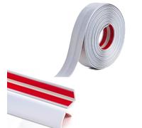 Battiscopa PVC per Angoli,1x1 cm Bordura Vinile per Pavimenti, Piastrelle, Muri, Mobili-Bordura per Piani di Lavoro della Cucina Modanatura Decorativa Flessibile Profilo Angolare, Bianco 5M