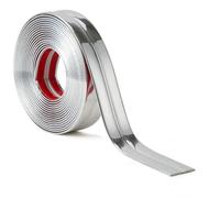 Battiscopa PVC per Angoli,2x2 cm Bordura Vinile per Pavimenti, Piastrelle, Muri, Mobili-Bordura per Piani di Lavoro della Cucina Modanatura Decorativa Flessibile Profilo Angolare, Argento 5M