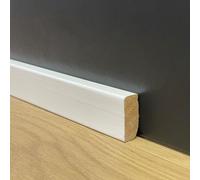 BATTISCOPA Squadrato BASSISSIMO laccato bianco in legno MASSELLO 30X13 (prezzo al ML) (prezzo al metro)