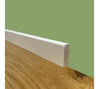 BATTISCOPA Squadrato BASSO laccato bianco in legno MASSELLO 40X13 (prezzo al ML)