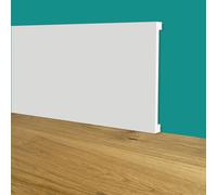 Battiscopa SQUADRATO BIANCO PASSACAVO 100x10mm in POLIMERI - Polistrutturato (prezzo al metro)