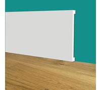 Battiscopa SQUADRATO BIANCO PASSACAVO 100x10x2000mm in POLIMERI - Polistrutturato