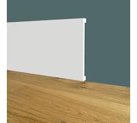 Battiscopa SQUADRATO BIANCO PASSACAVO 120x10mm in POLIMERI - Polistrutturato (prezzo al metro)